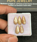 Natural Golden Sapphire Gemstone Rose Cut Pear Shape Cabochon High Quality Loose Gemstones For Jewelry Making 15x7 MM Size 5 Pcs V3636