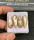 Natural Golden Sapphire Gemstone Rose Cut Pear Shape Cabochon High Quality Loose Gemstones For Jewelry Making 25x10 MM Size 4 Pcs V3637