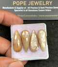 Natural Golden Sapphire Gemstone Rose Cut Pear Shape Cabochon High Quality Loose Gemstones For Jewelry Making 25x10 MM Size 4 Pcs V3638