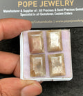 Natural Golden Sapphire Gemstone Step Cut Rectangle Shape Cabochon High Quality Loose Gemstones For Jewelry Making 17x12 MM Size 4 Pcs V3643