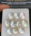 Natural Mother Of Pearl Gemstone Honey Comb Cut Mix Shape Cabochon High Quality Loose Gemstone For Jewelry Making Wholesalegems 12-16 MM Size 5 Pair V2648