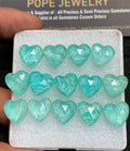 Natural Amazonite Doublet Gemstone Rose Cut Heart Shape Cabochon High Quality Loose Gemstones For Jewelry Making 12 Size 14 Pcs V3650