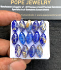 Natural Lapis & Golden Rutile Doublet Gemstone Smooth Marquise Shape Cabochon High Quality Loose Gemstones For Jewelry Making 14x7 MM Size 14 Pcs V3655