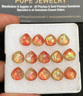 Natural Ammolite Doublet Gemstone Rose Cut Heart Shape Cabochon High Quality Loose Gemstones For Jewelry Making 10 MM Size 14 Pcs V3660