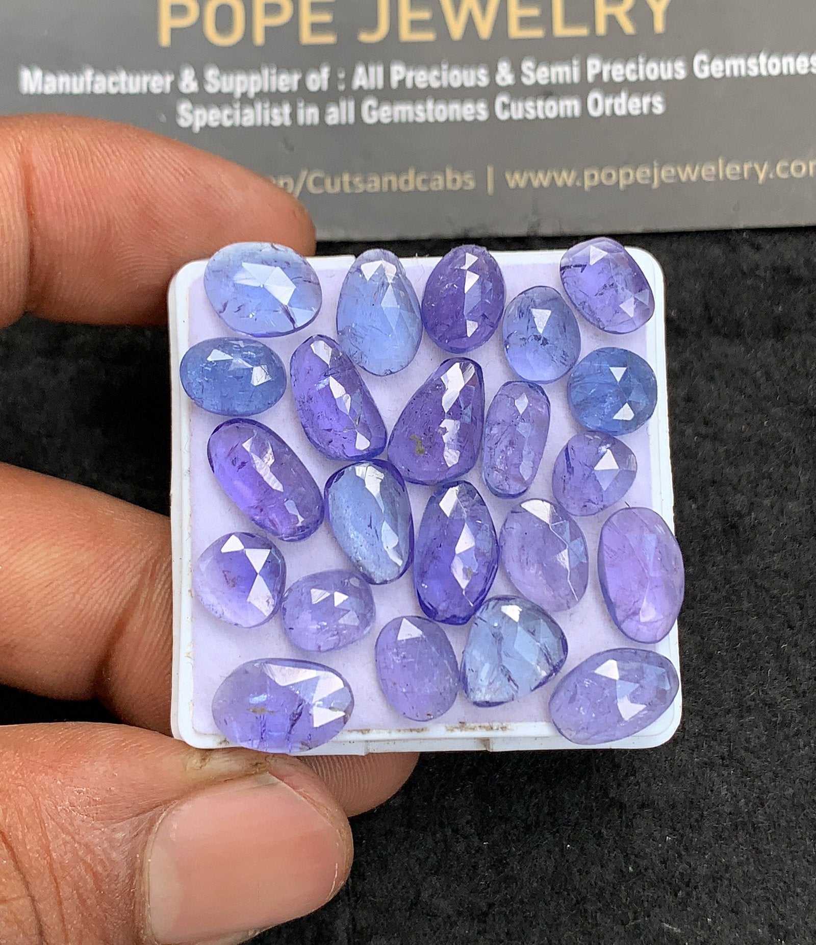 Natural Tanzanite Gemstone Rose Cut Fancy Shape Cabochon High Quality Loose Gemstones For Jewelry Making 7-11 MM 22 Pcs V3663