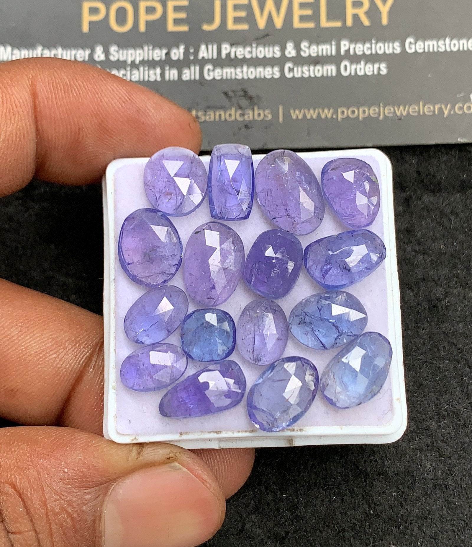 Natural Tanzanite Gemstone Rose Cut Fancy Shape Cabochon High Quality Loose Gemstones For Jewelry Maki ng 7-12 MM 16 Pcs V3664