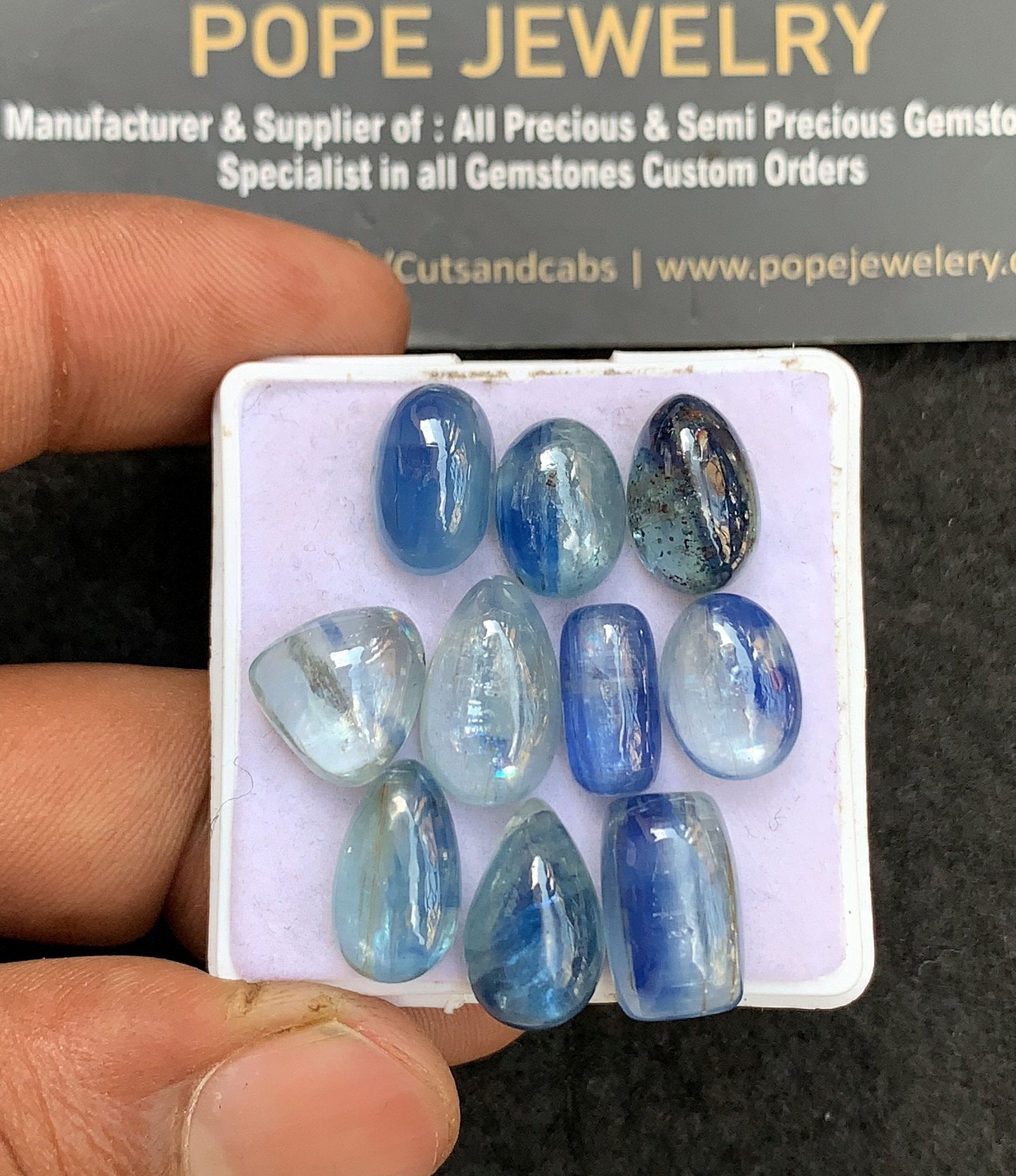 Natural Aqua Bi Color Gemstone Smooth Mix Shape Cabochon High Quality Loose Gemstones For Jewelry Making 10-14 MM Size 10 Pcs V3673
