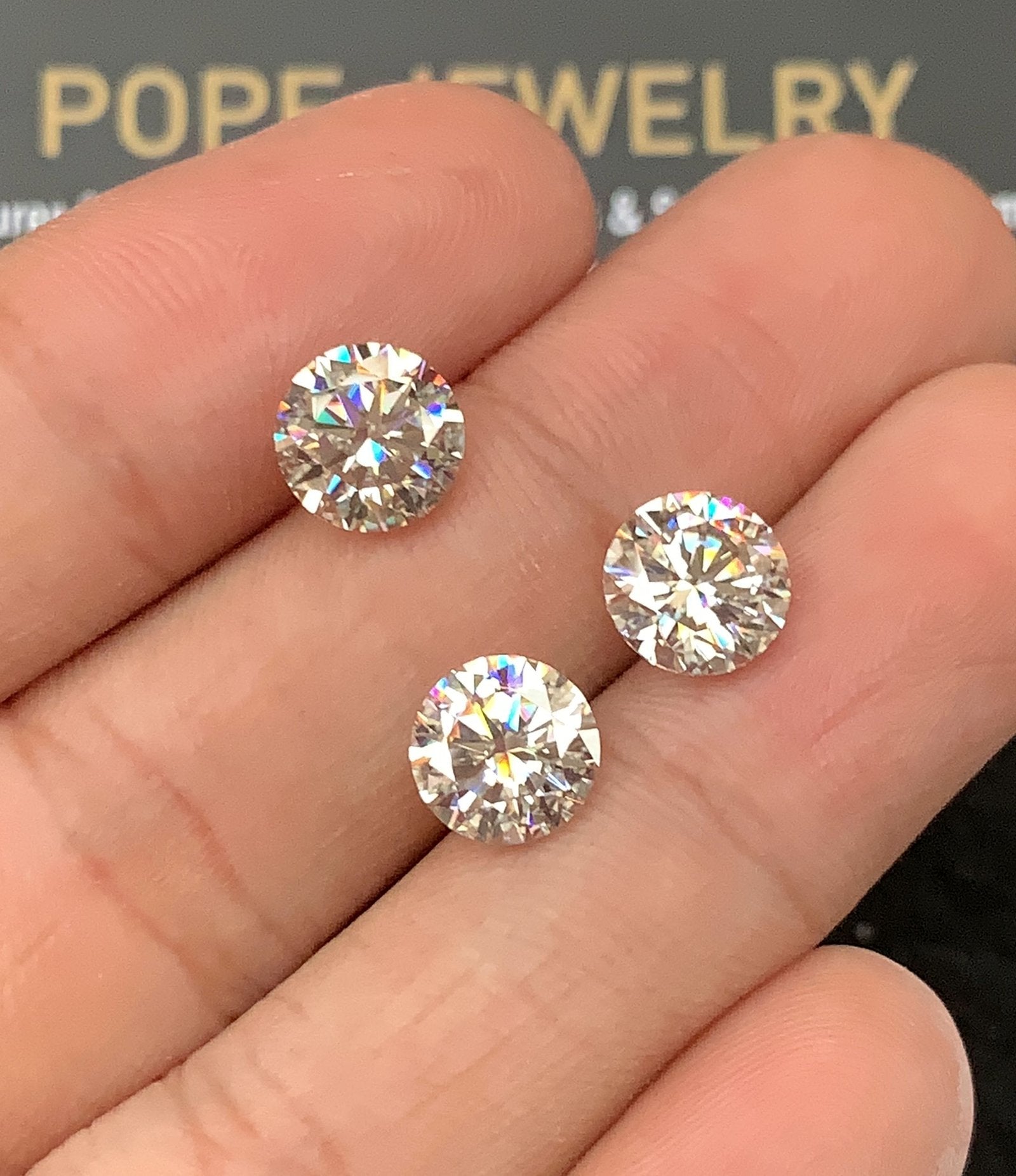 Natural Moissanite Diamonds Gemstone Faceted Cut Round Shape High Quality Loose Gemstones For Jewelry Making 8 MM 3 Pcs SM24710