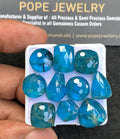 Natural Apatite Doublet Gemstone Honey Comb & Rose Cut Mix Shape Cabochon High Quality Loose Gemstones For Jewelry Making 10-14 MM Size 10 Pcs V3678