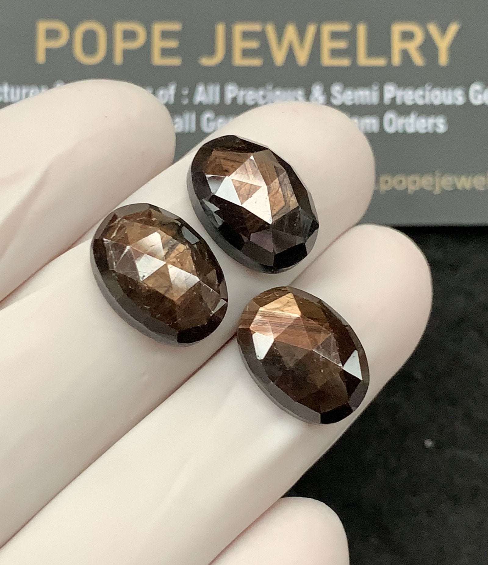 Natural Golden Sapphire Gemstone Rose Cut Oval Shape Cabochon High Quality Loose Gemstones For Jewelry Making 14 MM 3 Pcs SM24711