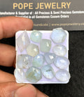 Natural Aquamarine Gemstone Rose Cut Mix Shape Cabochon High Quality Loose Gemstones For Jewelry Making 9-18 MM Size 14 Pc V3679