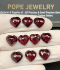 Natural Garnet Gemstone Rose Cut Heart Shape Cabochon High Quality Loose Gemstones For Jewelry Making 10 MM 10 Pcs SM24712