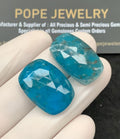 Natural Apatite Gemstone Rose Cut Rectangle Shape Cabochon High Quality Loose Gemstones For Jewelry Making 24x17 Size 2 Pcs SM24713