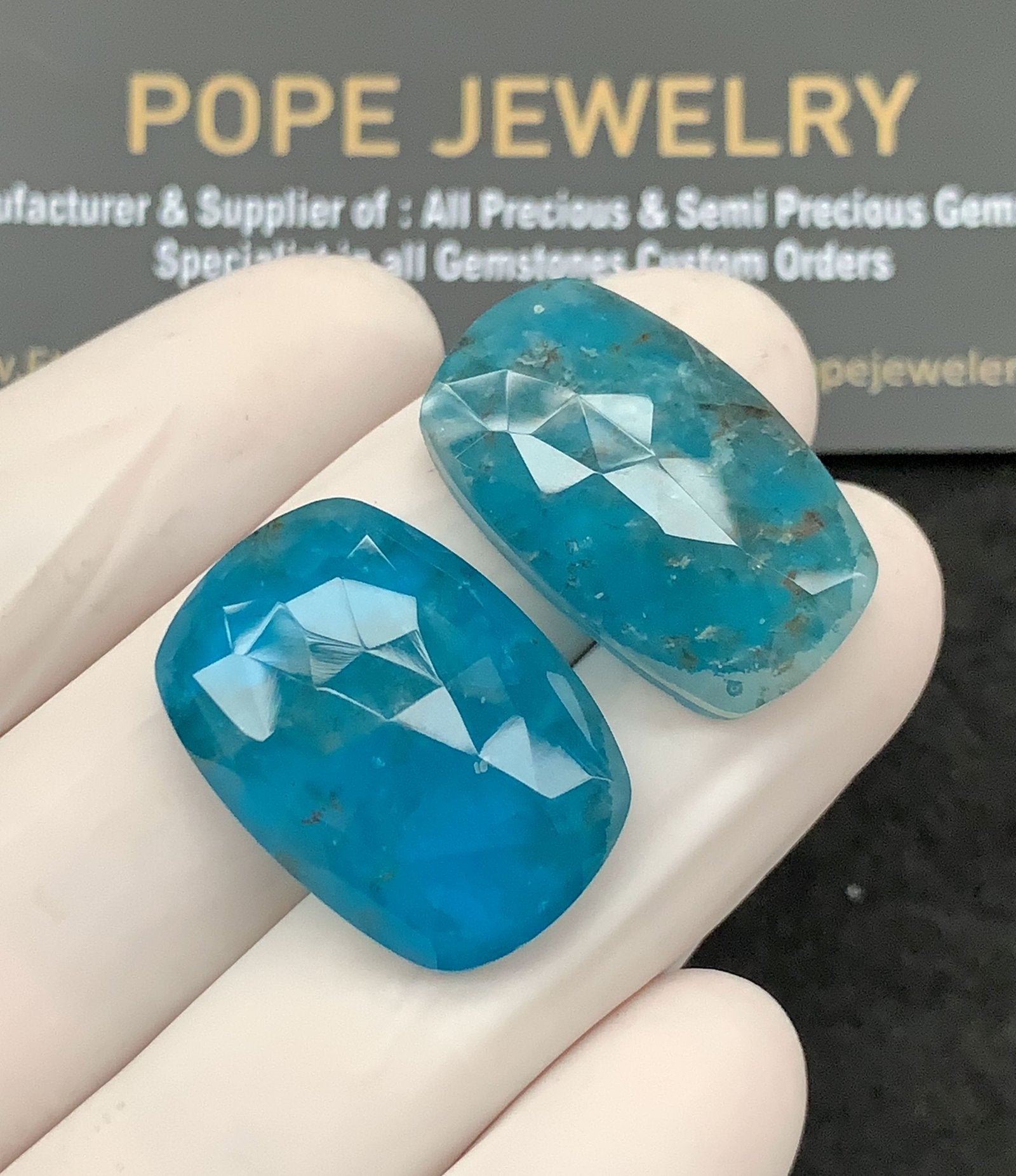 Natural Apatite Gemstone Rose Cut Rectangle Shape Cabochon High Quality Loose Gemstones For Jewelry Making 24x17 Size 2 Pcs SM24713