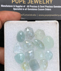 Natural Aquamarine Gemstone Rose Cut Mix Shape Cabochon High Quality Loose Gemstones For Jewelry Making 8-15 MM Size 14 Pc V3682