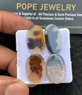 Natural Dendrite Quartz Gemstone Smooth Oval Shape Cabochon High Quality Loose Gemstones For Jewelry Making 21-22 MM Size 4 Pc V3683