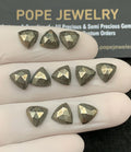 Natural Pyrite Gemstone Rose Cut Trillion Shape Cabochon High Quality Loose Gemstones For Jewelry Making 8 MM Size 11 Pcs SM24716
