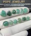 Natural Emerald Gemstone Rose Cut Mix Shape Cabochon High Quality Loose Gemstones For Jewelry Making 7-11 MM Size 12 Pcs V2557