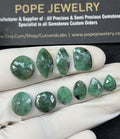 Natural Emerald Gemstone Rose Cut Mix Shape Cabochon High Quality Loose Gemstones For Jewelry Making 9-16 MM Size 10 Pcs V2560