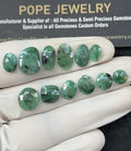 Natural Emerald Gemstone Rose Cut Mix Shape Cabochon High Quality Loose Gemstones For Jewelry Making 7-13 MM Size 12 Pcs V2561