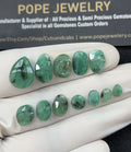 Natural Emerald Gemstone Rose Cut Mix Shape Cabochon High Quality Loose Gemstones For Jewelry Making 6-14 MM Size 12 Pcs V2562