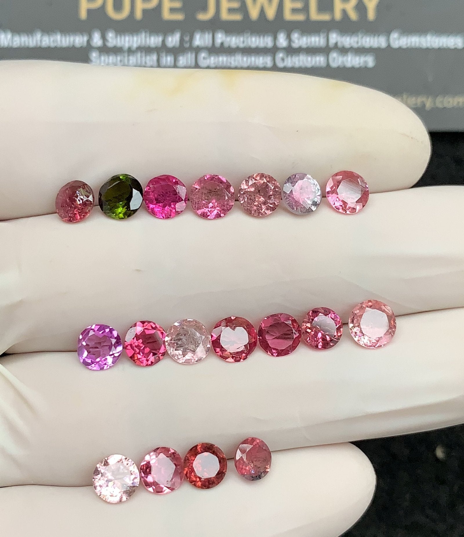 Natural Tourmaline Gemstone Faceted Cut Round Shape High Quality Loose Gemstones For Jewelry Making 4-5 MM Size 18 Pc SM24736