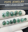 Natural Emerald Gemstone Rose Cut Mix Shape Cabochon High Quality Loose Gemstones For Jewelry Making 7-12 MM Size 12 Pcs V2563
