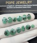 Natural Emerald Gemstone Rose Cut Mix Shape Cabochon High Quality Loose Gemstones For Jewelry Making 6-11 MM Size 12 Pcs V2564