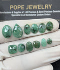 Natural Emerald Gemstone Rose Cut Mix Shape Cabochon High Quality Loose Gemstones For Jewelry Making 6-14 MM Size 12 Pcs V2565
