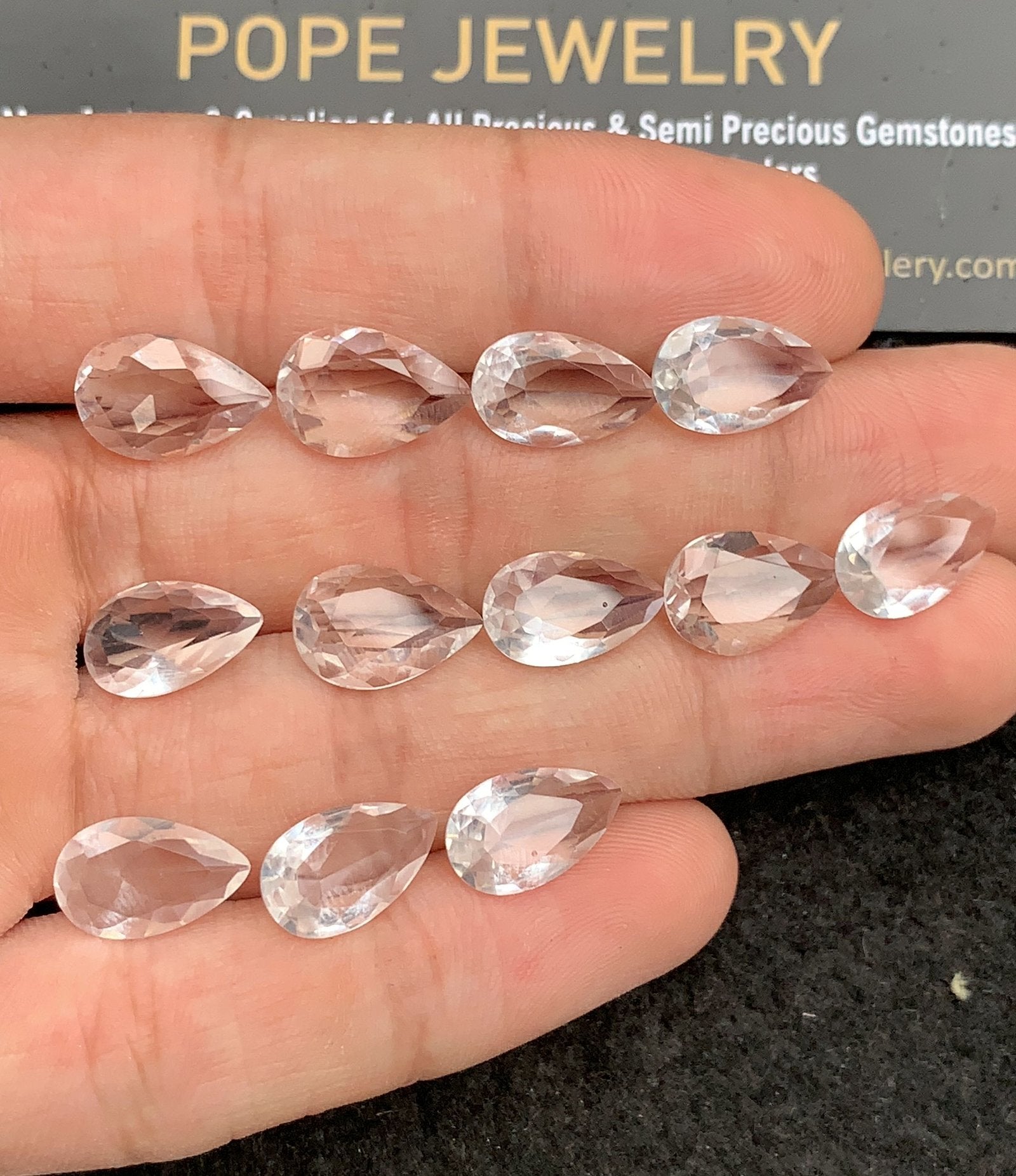 Natural Himalayan Crystal Gemstone Faceted Cut Pear Shape High Quality Loose Gemstones For Jewelry Making 12x8 MM Size 12 Pc SM24740