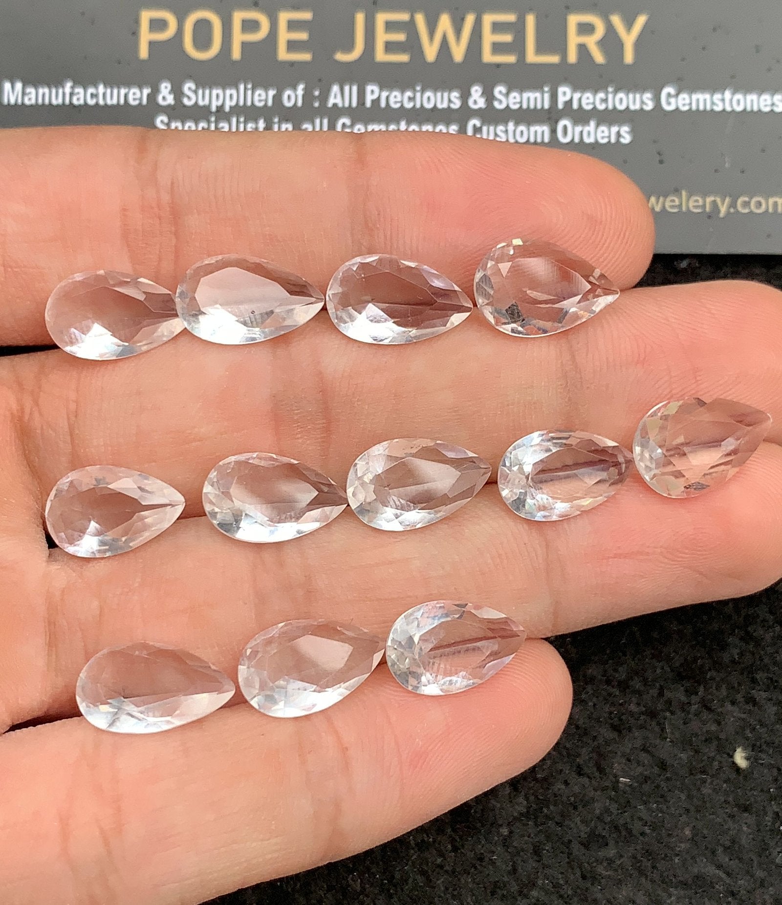 Natural Himalayan Crystal Gemstone Faceted Cut Pear Shape High Quality Loose Gemstones For Jewelry Making 12x7 MM Size 12 Pc SM24741