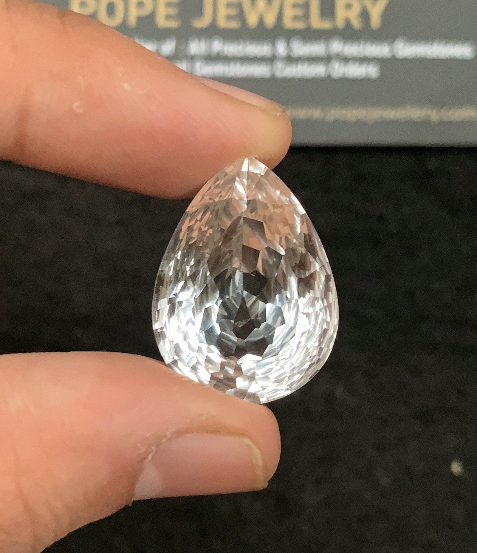 Natural Himalayan Crystal Gemstone Faceted Cut Pear Shape High Quality Loose Gemstones For Jewelry Making 24x18x13 MM Size 1 Pc SM24755