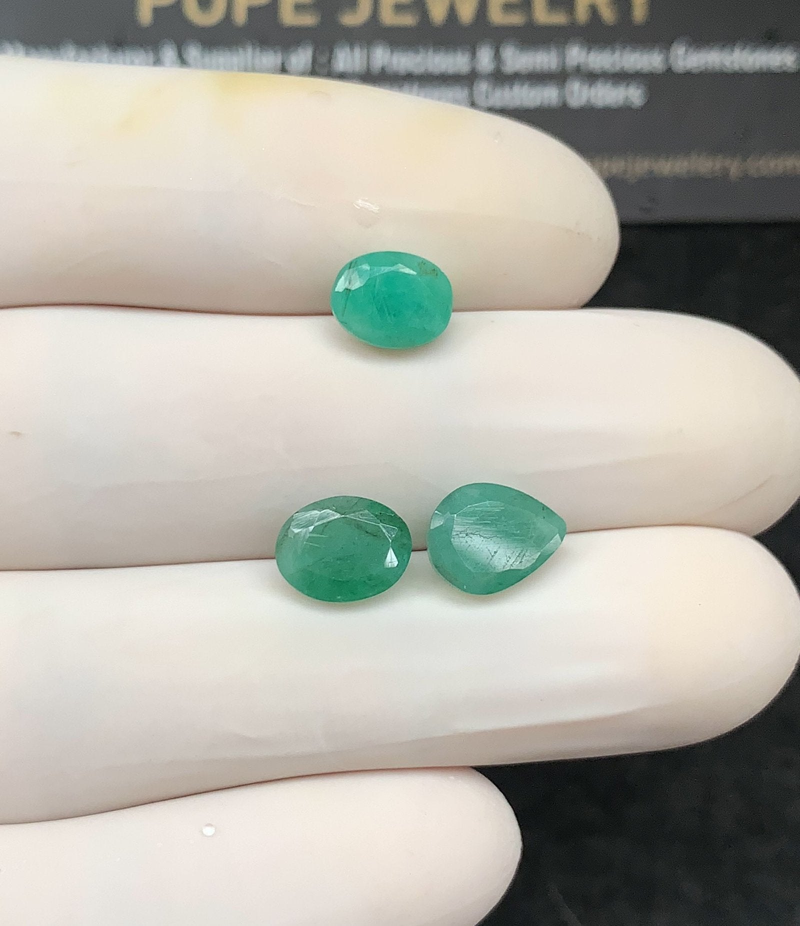 Natural Emerald Gemstone Faceted Cut Mix Shape High Quality Loose Gemstones For Jewelry Making 8-9 MM Size 3 Pc SM24762