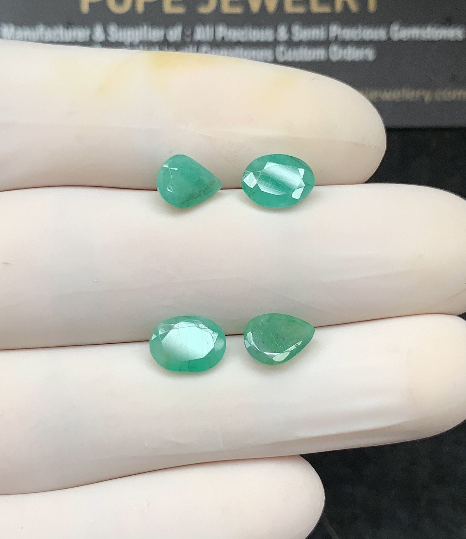 Natural Emerald Gemstone Faceted Cut Mix Shape High Quality Loose Gemstones For Jewelry Making 7-8 MM Size 4 Pc SM24763
