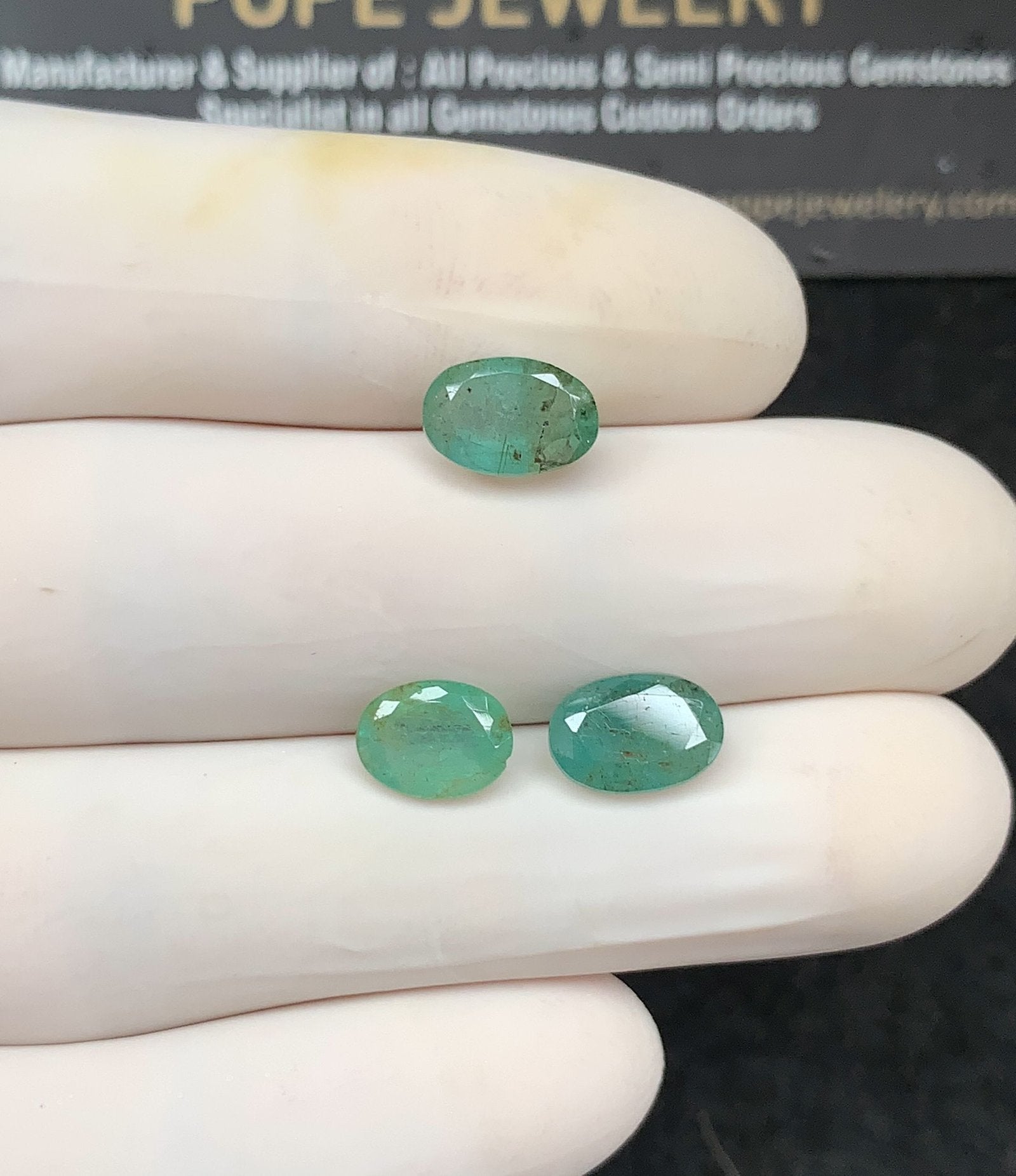 Natural Emerald Gemstone Faceted Cut Oval Shape High Quality Loose Gemstones For Jewelry Making 8-9 MM Size 3 Pc SM24764