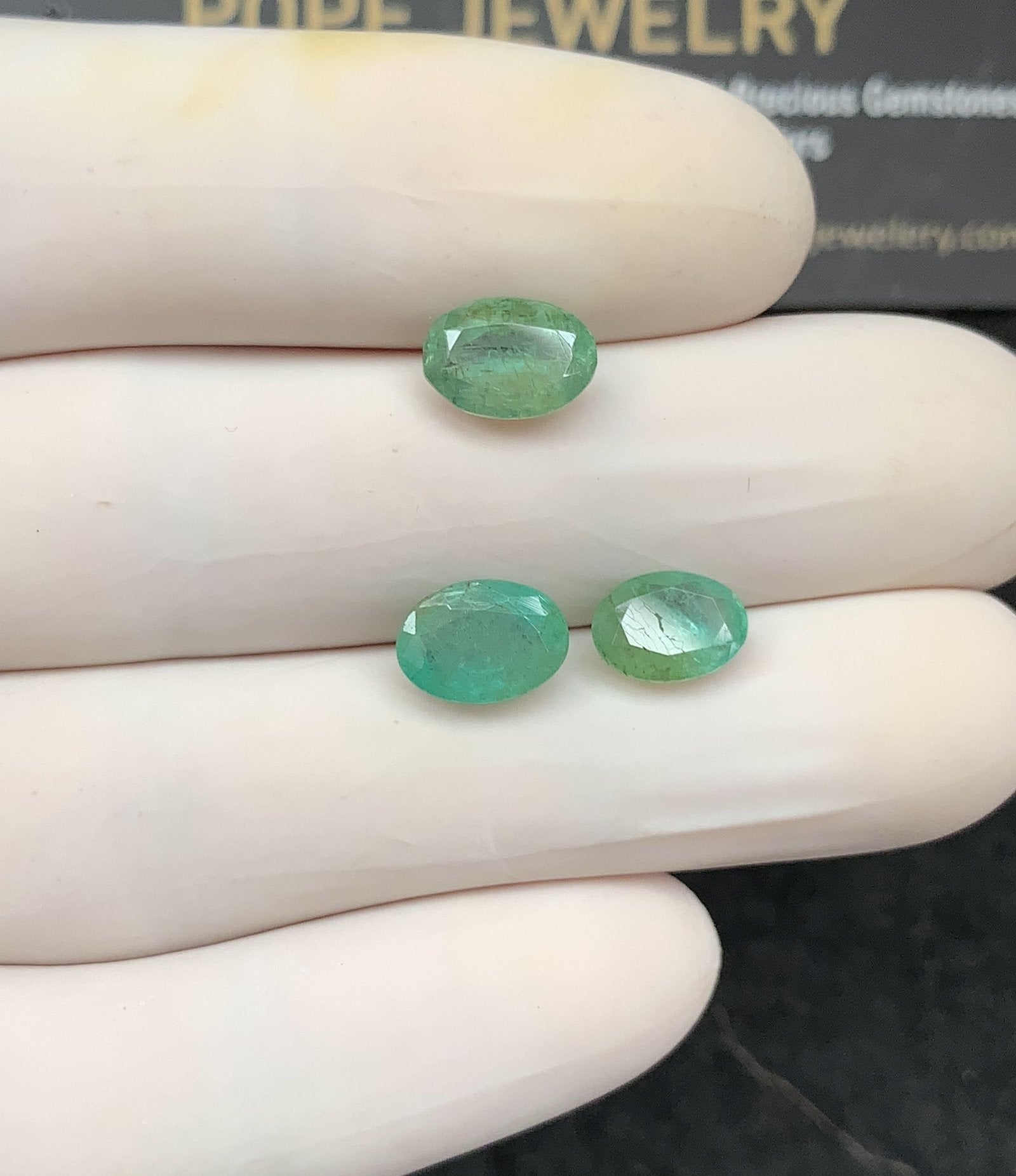Natural Emerald Gemstone Faceted Cut Oval Shape High Quality Loose Gemstones For Jewelry Making 9x7 MM Size 3 Pc SM24766