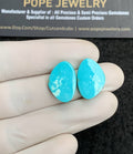 Natural American Turquoise Gemstone Smooth Fancy Shape Cabochon High Quality Loose Gemstones For Jewelry Making 19x13 MM Size 1 Pair V2911
