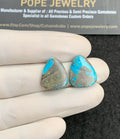 Natural American Turquoise Gemstone Smooth Fancy Shape Cabochon High Quality Loose Gemstones For Jewelry Making 17x14 MM Size 1 Pair V2912