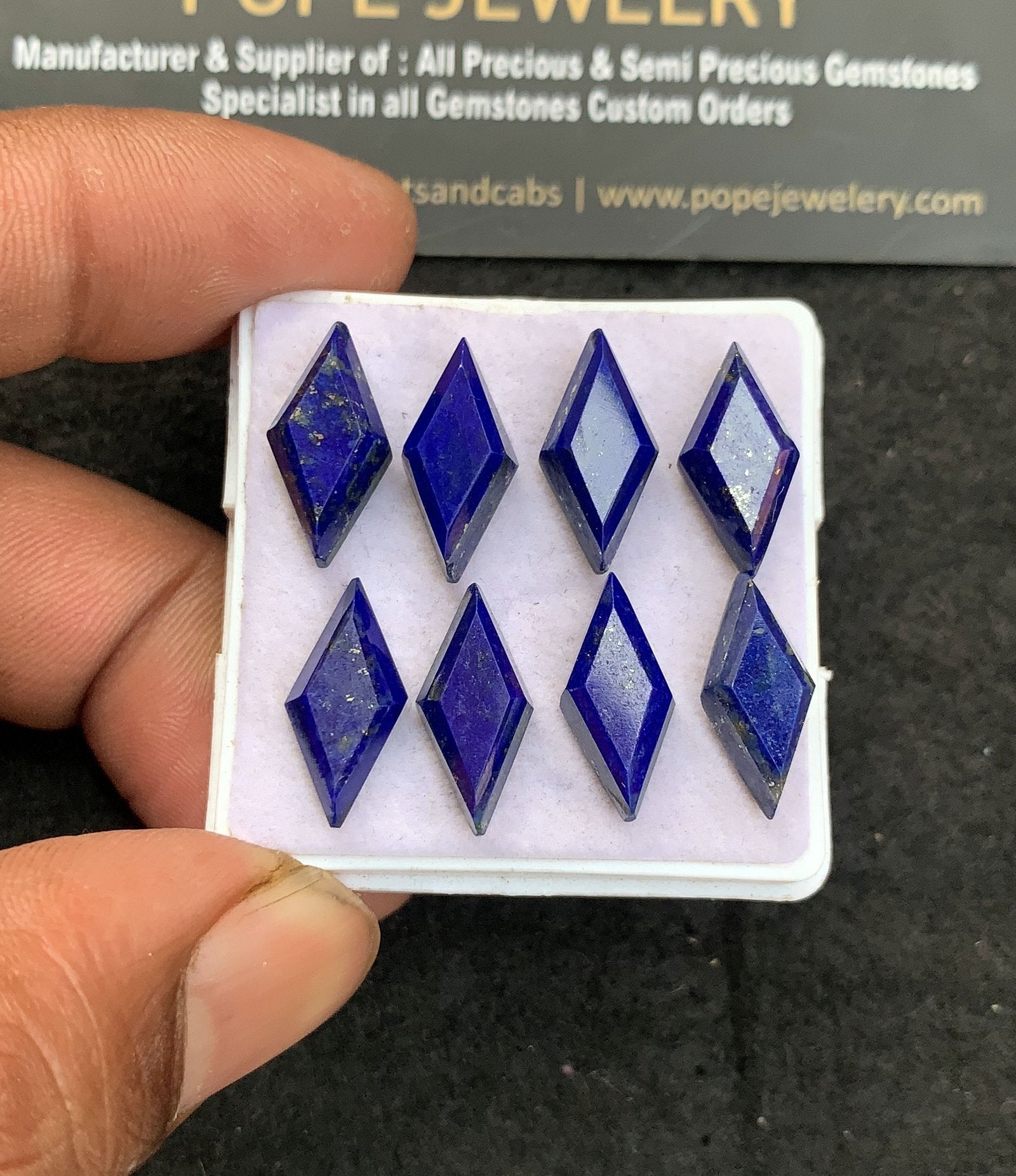 Natural Lapis Lazuli Gemstone Step Cut Fancy Shape Cabochon High Quality Loose Gemstones For Jewelry Making 16x8 MM Size 8 Pcs V4609