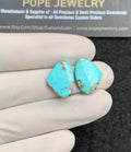 Natural American Turquoise Gemstone Smooth Heart Shape Cabochon High Quality Loose Gemstones For Jewelry Making 17x12 MM Size 1 Pair V2914
