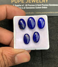 Natural Lapis Lazuli Gemstone Smooth Oval Shape Cabochon High Quality Loose Gemstones For Jewelry Making 12-15 MM Size 5 Pcs V4613