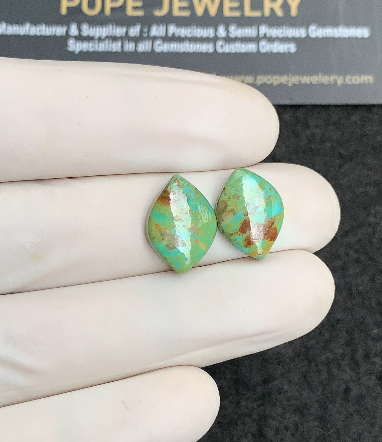 Natural American Turquoise Gemstone Smooth Marquise Shape Cabochon High Quality Loose Gemstones For Jewelry Making 15x11 MM Size 1 Pair V2918
