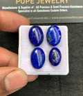 Natural Lapis Lazuli Gemstone Smooth Oval Shape Cabochon High Quality Loose Gemstones For Jewelry Making 15-17 MM Size 4 Pcs V4615