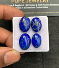 Natural Lapis Lazuli Gemstone Smooth Oval Shape Cabochon High Quality Loose Gemstones For Jewelry Making 16-18 MM Size 4 Pcs V4616