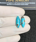 Natural American Turquoise Gemstone Smooth Marquise Shape Cabochon High Quality Loose Gemstones For Jewelry Making 19x7 MM Size 1 Pair V2920