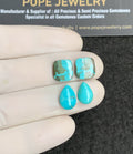 Natural American Turquoise Gemstone Smooth Mix Shape Cabochon High Quality Loose Gemstones For Jewelry Making 10-11 MM Size 2 Pair V2921