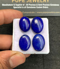 Natural Lapis Lazuli Gemstone Smooth Oval Shape Cabochon High Quality Loose Gemstones For Jewelry Making 18-19 MM Size 4 Pcs V4617