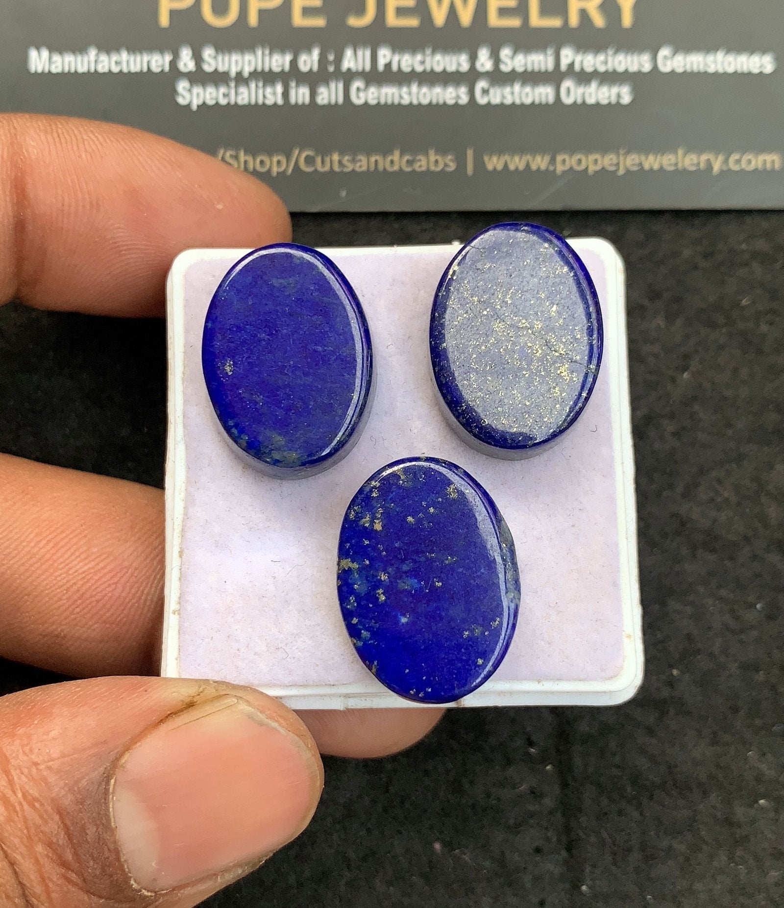 Natural Lapis Lazuli Gemstone Smooth Oval Shape Cabochon High Quality Loose Gemstones For Jewelry Making 20x15 MM Size 4 Pcs V4618
