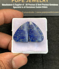Natural Lapis Lazuli Gemstone Rose Cut Fancy Shape Cabochon High Quality Loose Gemstones For Jewelry Making 26x23 MM Size 1 Pair V4622