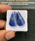 Natural Lapis Lazuli Gemstone Rose Cut Fancy Shape Cabochon High Quality Loose Gemstones For Jewelry Making 26x14 MM Size 1 Pair V4623